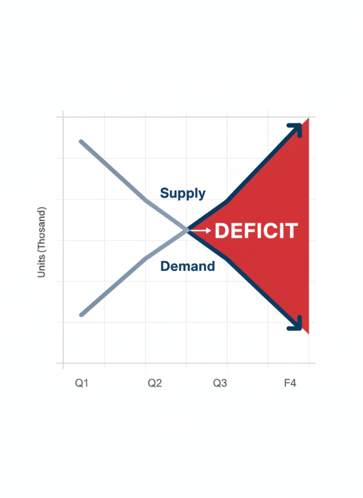 Der Platinmarkt im Defizit: Was Anleger 2026 wissen müssen 1 Diagramm zum Platin-Marktdefizit 2026