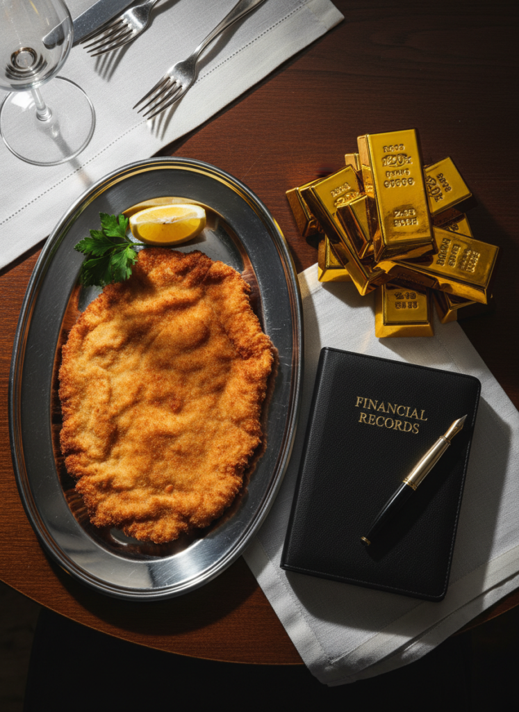 Symbolisches Bild: Gastronomie trifft auf harte Vermögenswerte wie Gold