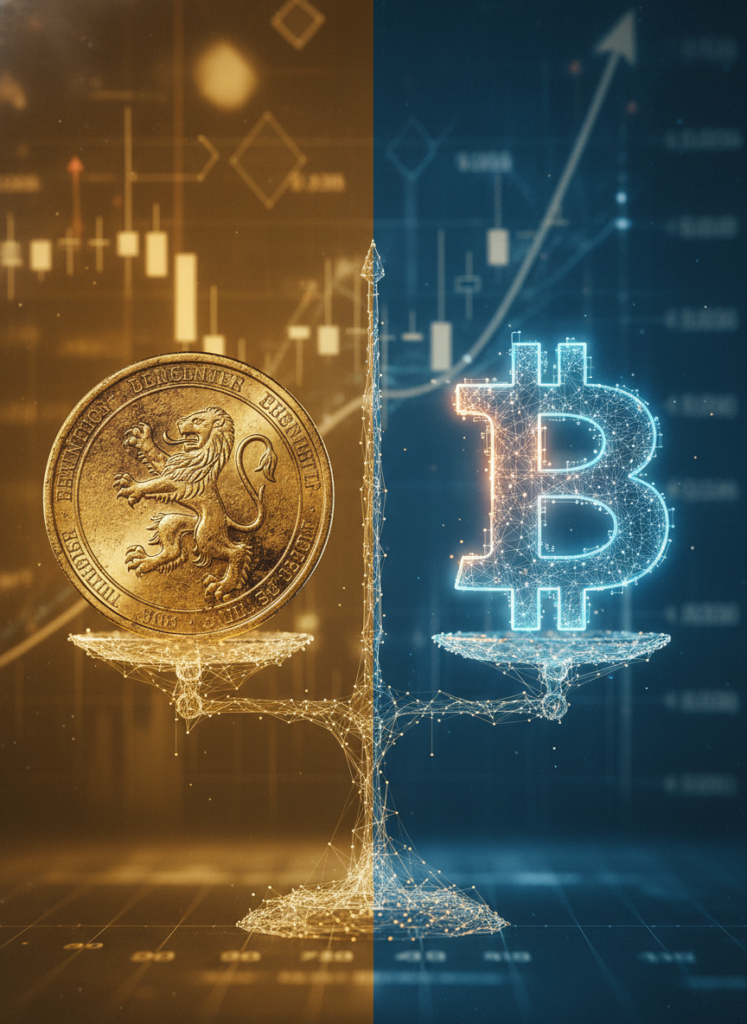 Vergleich zwischen Gold und Bitcoin als sichere Häfen